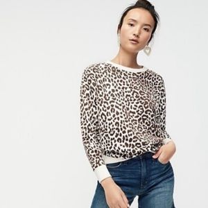 J.Crew Vintage Fleece Leopard Print Sweater